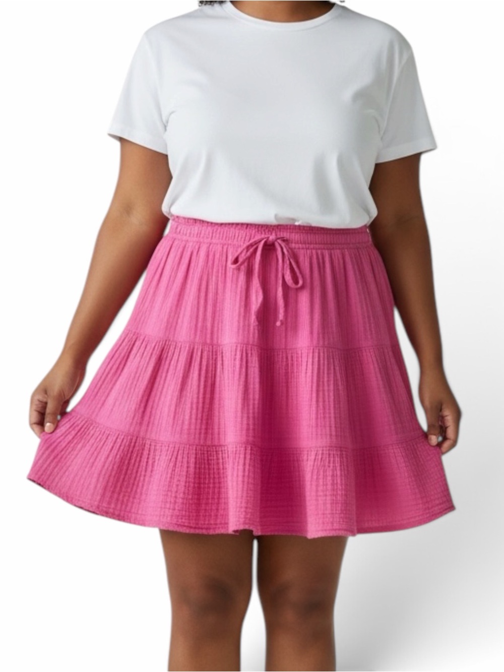 Aerie Gauze Tiered Mini Skirt Pink